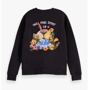 Scotch & Soda Graphic Crewneck Sweatshirt Amsterdam Print Dark Purple XS